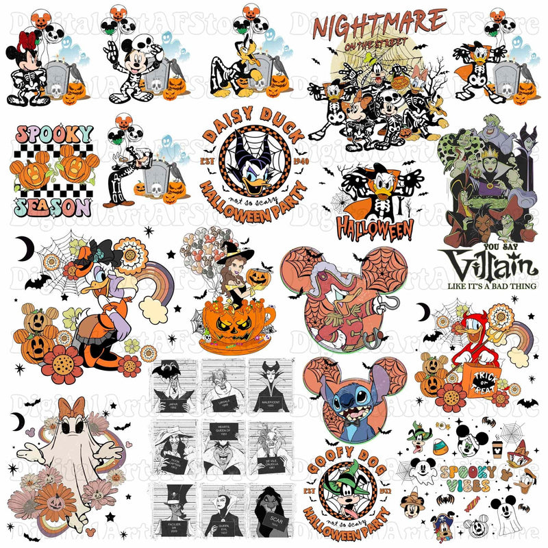 Mickey mouse friends halloween design png bundle