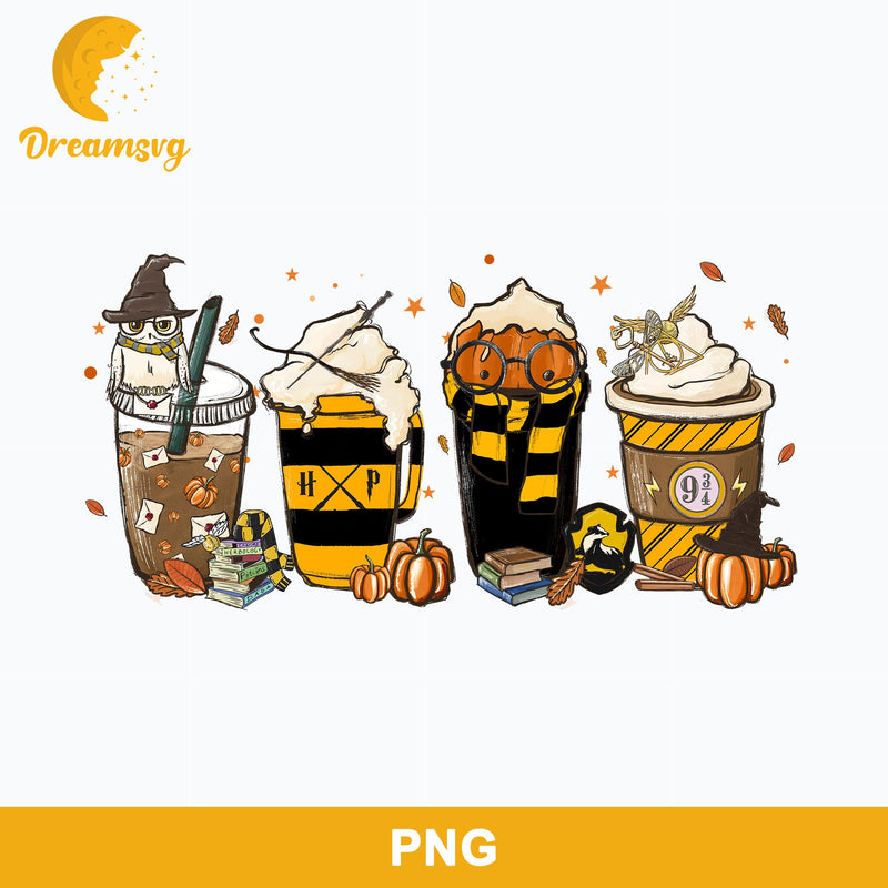 Harry Potter Pumpkin Coffee Cups Png, Harry Pottoer Png Digital File.