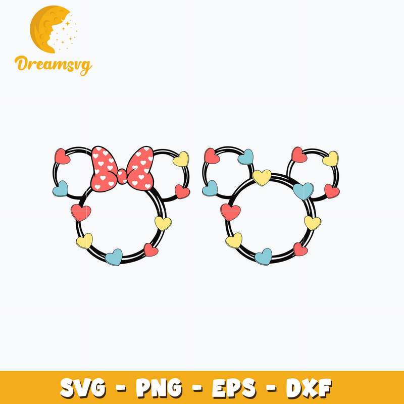 Mickey couple candy valentine svg