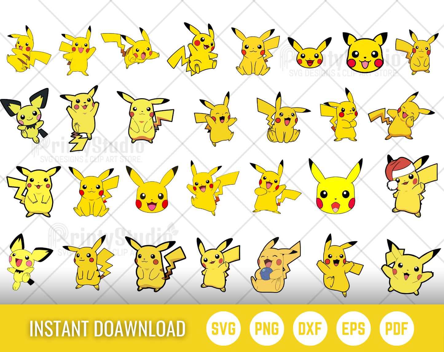Pokemon SVG Bundle, Pokemon Birthday SVG, Pokemon Alphabet SVG, Clipart PNG Vector Files