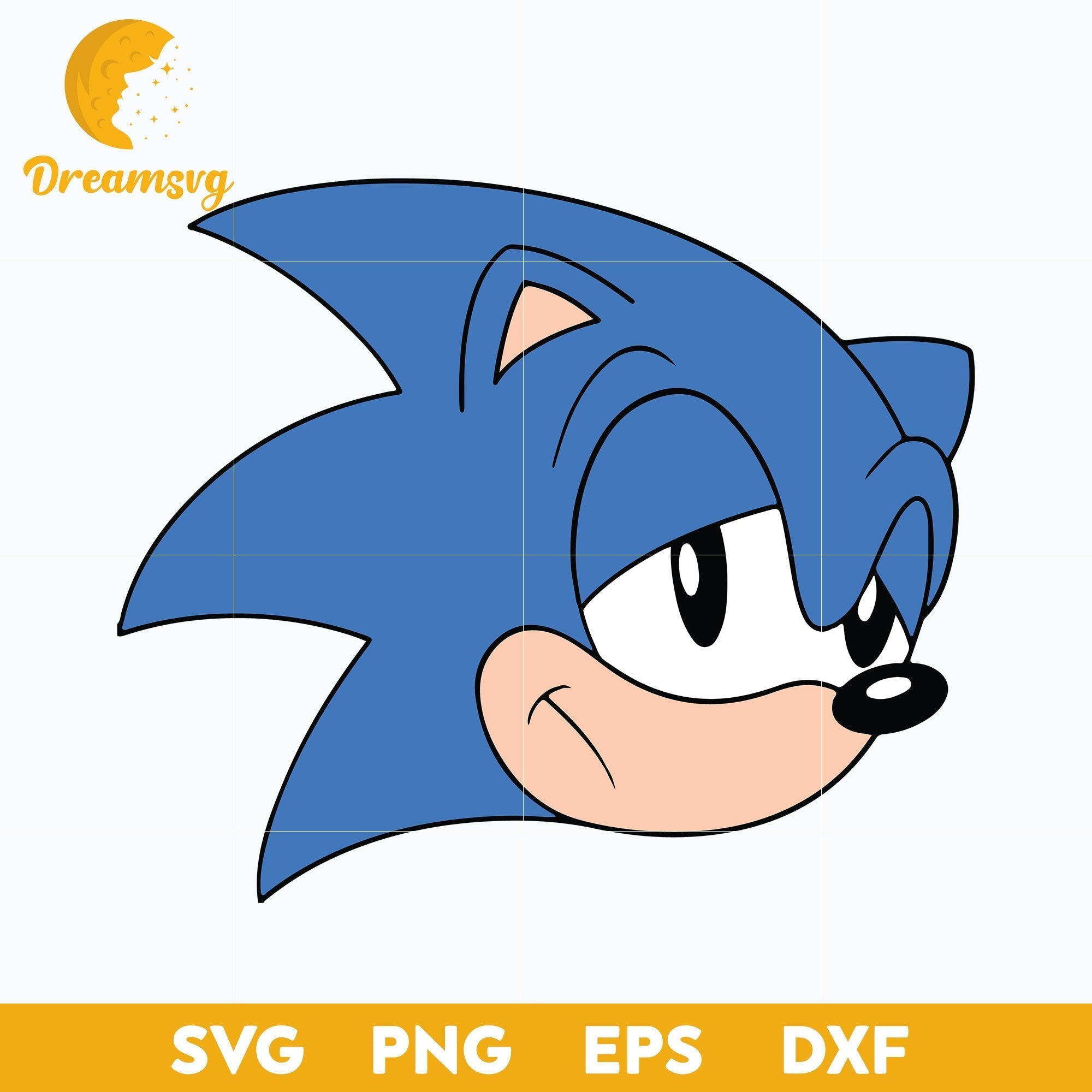 The Hedgehog Svg, Sonic Svg, Sonic Head Svg, Face Svg, Characters SVG,