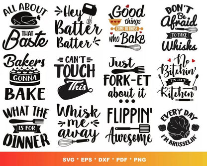Kitchen Svg Files for Cricut and Silhouette - Kitchen Clipart Images