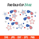 4th of July Sunglasses Full Wrap Svg, Starbucks Svg, Coffee Ring Svg, Cold Cup Svg, Cricut, Silhouette Vector Cut File