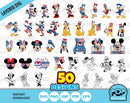 Mickey and Friends 4th of July 50 cliparts bundle, Disney Fourth Of July svg for Cricut / Silhouette, Independence Day png