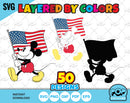 Mickey and Friends 4th of July 50 cliparts bundle, Disney Fourth Of July svg for Cricut / Silhouette, Independence Day png