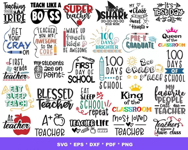 Back To School SVG Bundle 2000+ Files For Cricut & Silhouette