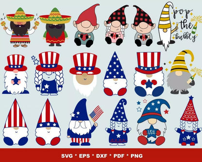 Gnomes SVG Bundle, Gnomes PNG, Gnomes Clipart, Gnomes SVG Cricut, Silhouette Vector Cut Files