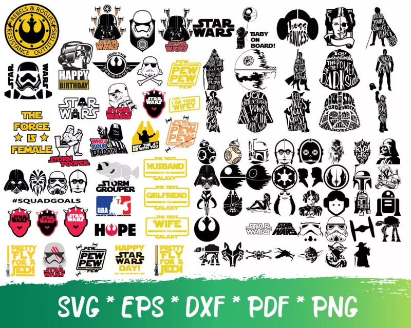 Star Wars Clipart Bundle, PNG & SVG Cut Files for Cricut & Silhouette