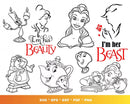 Princess Belle Clipart Bundle, Belle SVG For Cricut, Disney Belle Silhouette Vector Cut Files