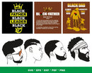 Afro Man Clipart Bundle, PNG & SVG Files for Cricut & Silhouette