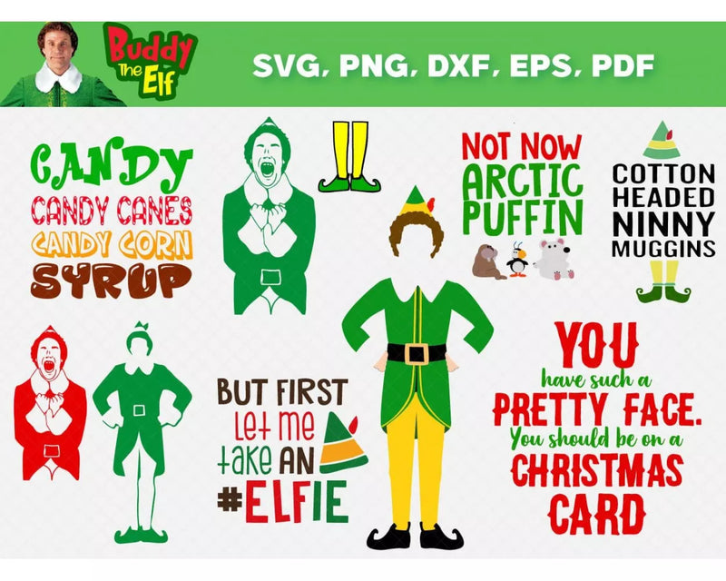 Buddy the Elf Christmas SVG Bundle 75+ Files For Cricut & Silhouette