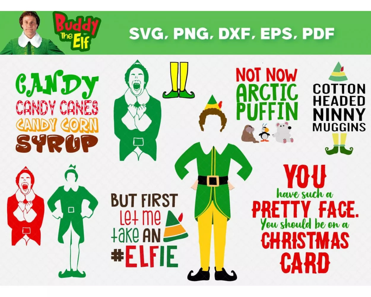 Buddy the Elf Christmas SVG, Buddy the Elf Christmas Clipart, Buddy the Elf PNG