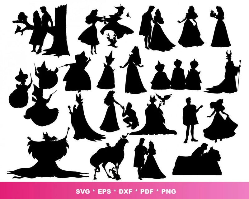 Princess Aurora Clipart Bundle, PNG & SVG Cut Files for Cricut & Silhouette