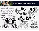 Mickey Wedding SVG, Mickey And Minnie Just Married SVG Files For Cricut, Disney Just Married PNG Transparent