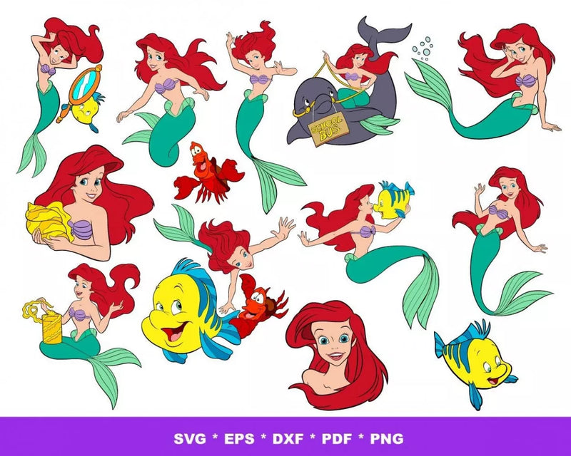 Ariel SVG Bundle 146+ Files For Cricut & Silhouette