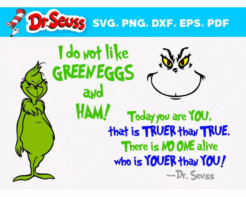 Dr. Seuss Clipart Bundle, Dr. Seuss PNG, Dr. Seuss SVG Cut Files for Cricut & Silhouette