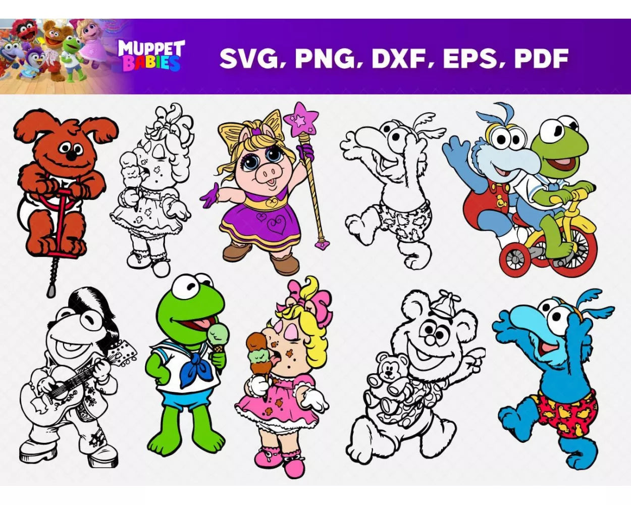Muppet Babies SVG Bundle, Muppets SVG, Muppet Babies Cricut Designs, Muppet Babies Clipart