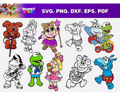 Muppet Babies SVG Bundle, Muppets SVG, Muppet Babies Cricut Designs, Muppet Babies Clipart