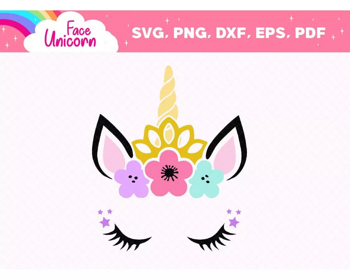 Unicorn Face Clipart Bundle, Unicorn Head SVG Cut Files, Unicorn Head SVG Cricut, Unicorn Vector Files