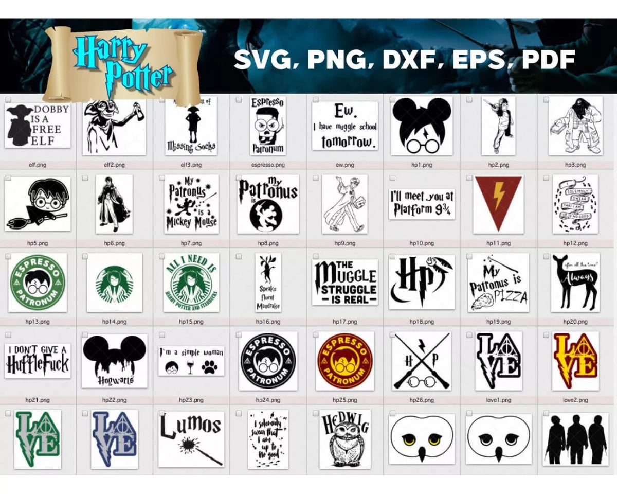 Harry Potter SVG Bundle 100+ Files For Cricut & Silhouette