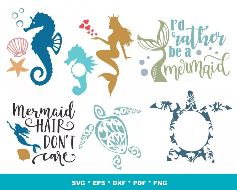 Mermaid SVG Bundle 200+ Files For Cricut & Silhouette