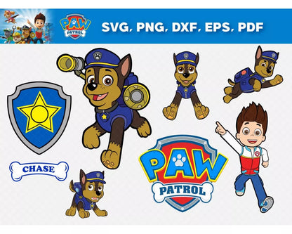 Skye Paw Patrol SVG, Chase Paw Patrol SVG, Marshall SVG For Cricut, Sesame Street Characters Clipart Bundle