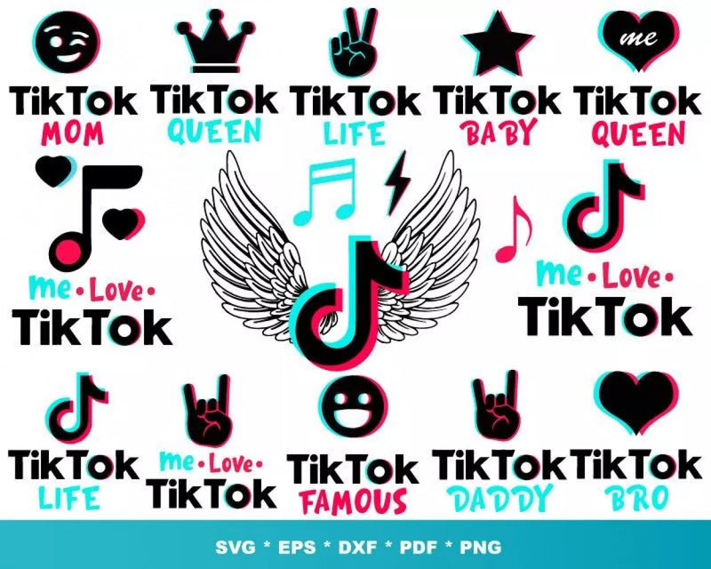 TikTok PNG & SVG Bundle, 1000+ Files For Cricut & Silhouette