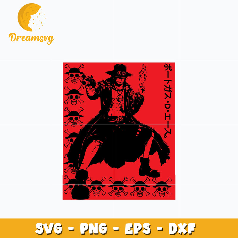 Ace pirate design Svg, Anime Svg, One piece Svg