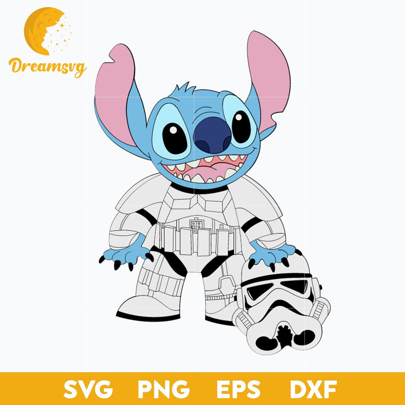 Stitch Storm Trooper SVG, Stitch Guard SVG, Stitch Star Wars SVG, Fighter Stitch SVG, Stitch Halloween SVG, PNG, DXF, EPS Digital File