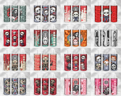 50+ Horror Characters Inflated for 20oz - Instant download
