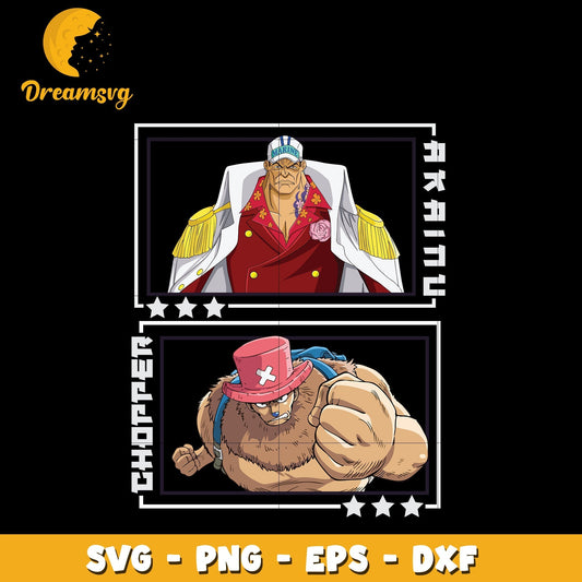 Akainu and chopper design Svg, Anime Svg, One piece Svg