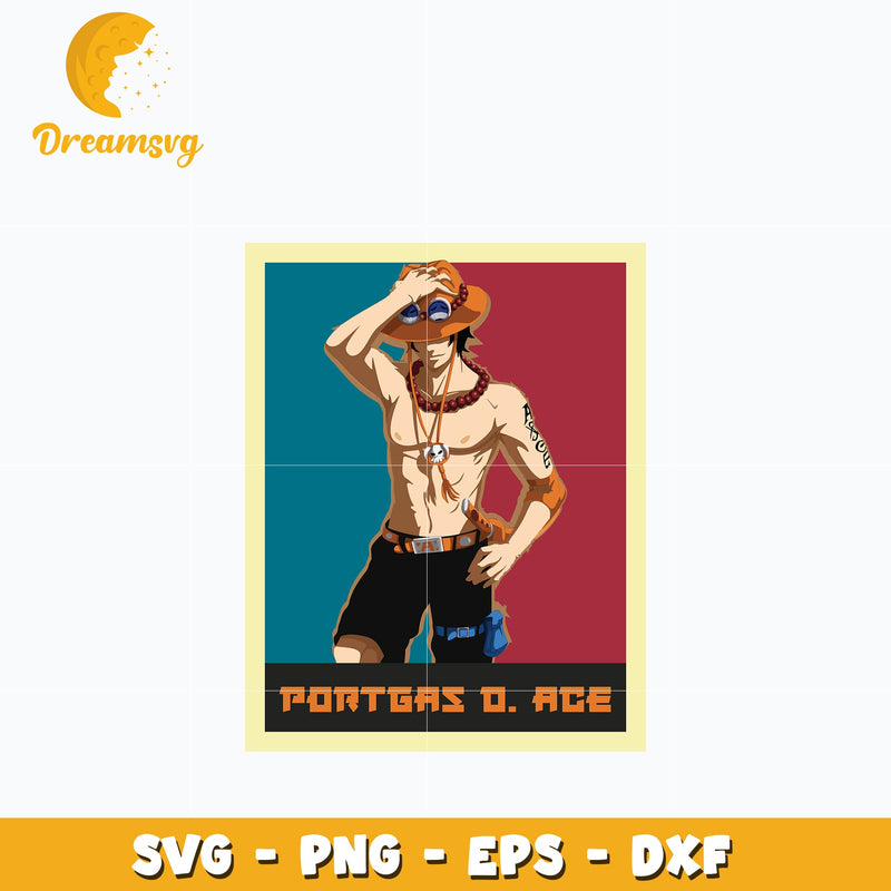 Ace one piece design Svg, anime Svg, One piece Svg