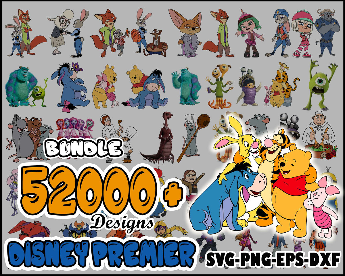 52000+ Disney cartoon bundle svg - Instant download