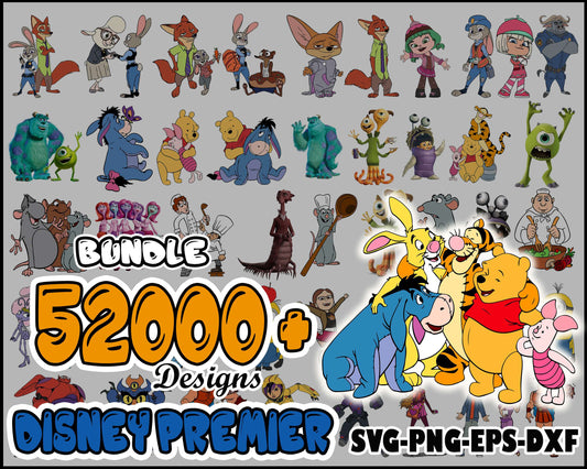 52000+ Disney cartoon bundle svg - Instant download