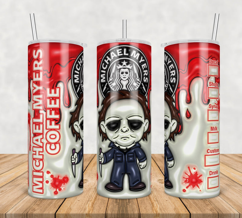 Michael Myers Inflated 3D Tumbler Wrap Png, SG10072352