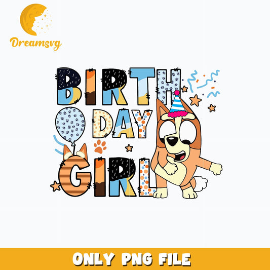 Bingo bluey birthday girl cartoon png
