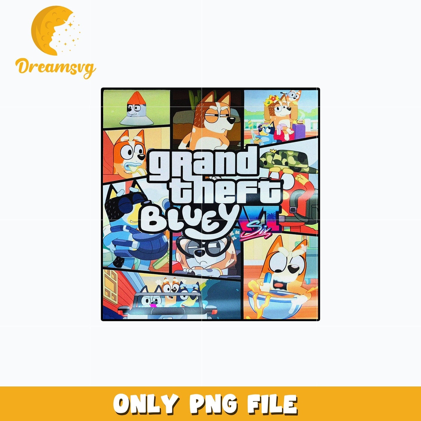 Grand theft bluey cartoon png