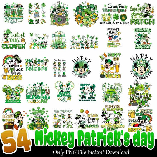 Mickey Patrick’s Day PNG, Minnie Mouse Patrick PNG, Disney Patrick’s Day PNG