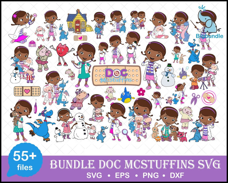 55+ Doc mcstuffins bundle Svg, Pdf, Eps , Png , Cricut, Silhouette Cut File