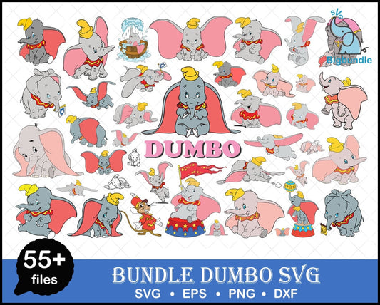 55+ Dumbo Svg, Dumbo Bundle Svg, Dumbo Cricut, Elephant Svg, Dumbo Png, Dumbo Cut File