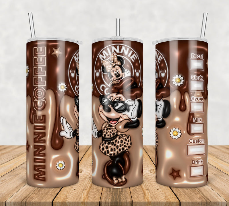 Minnie Coffee Inflated 3D Tumbler Wrap Png, SG10072355