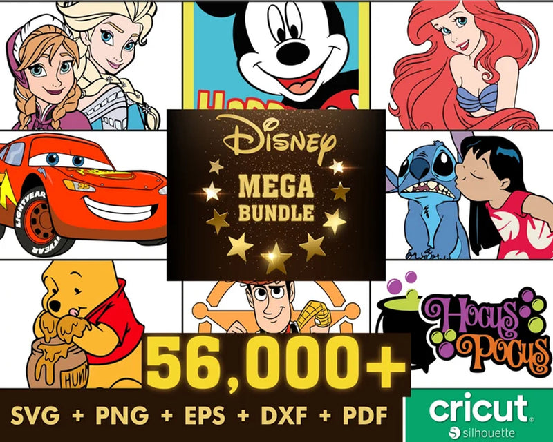 56000+ Layered SVG Bundle Disney - Instant Download