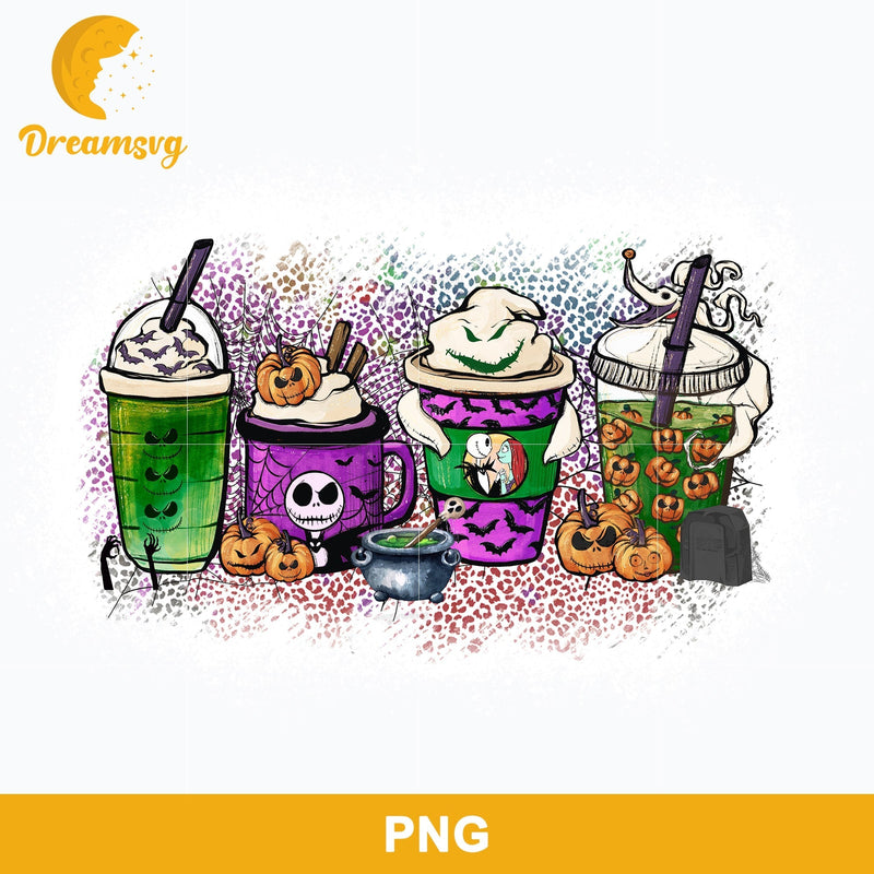 Jack Skellington Coffee Latte Png, Nightmare Before Coffee Png, Halloween Coffee Png Sublimation.