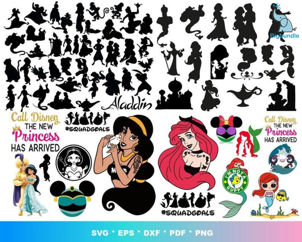 Princess Mini Svg 5800+ Disney Princess SVG, Disney princess bundle svg, Disney frozen 2