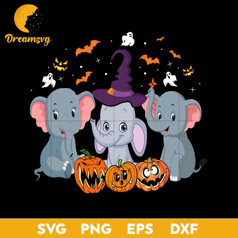 Cute Elephants Halloween svg, Halloween svg, png, dxf, eps digital file.