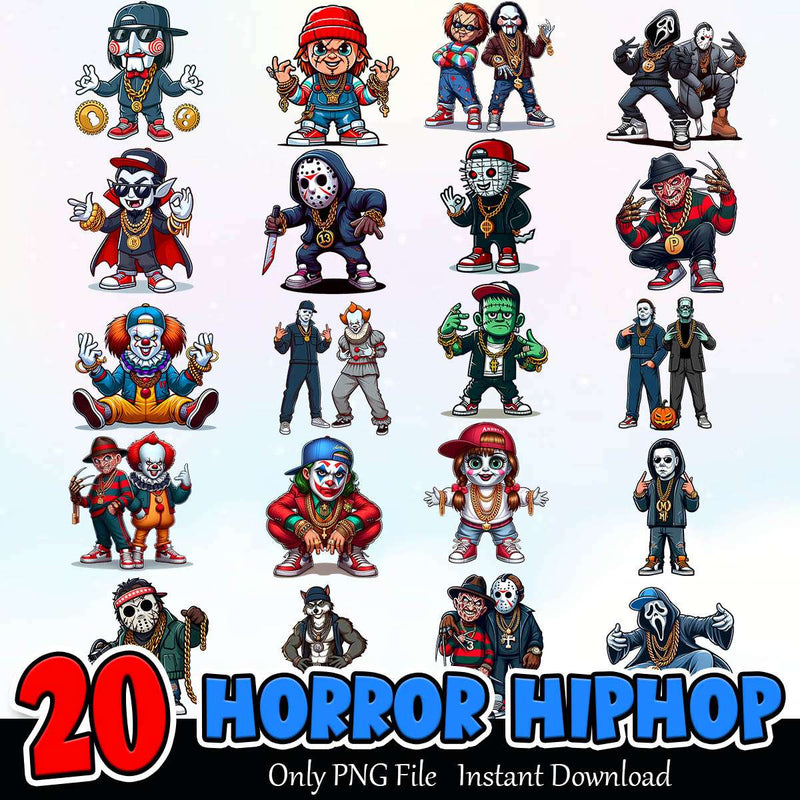 Horror Hiphop Bundle PNG Instant Download