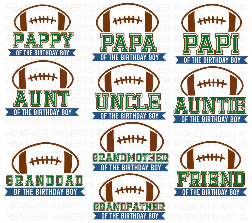 Football Birthday SVG Bundle, Cliparts for Cricut / Silhouette