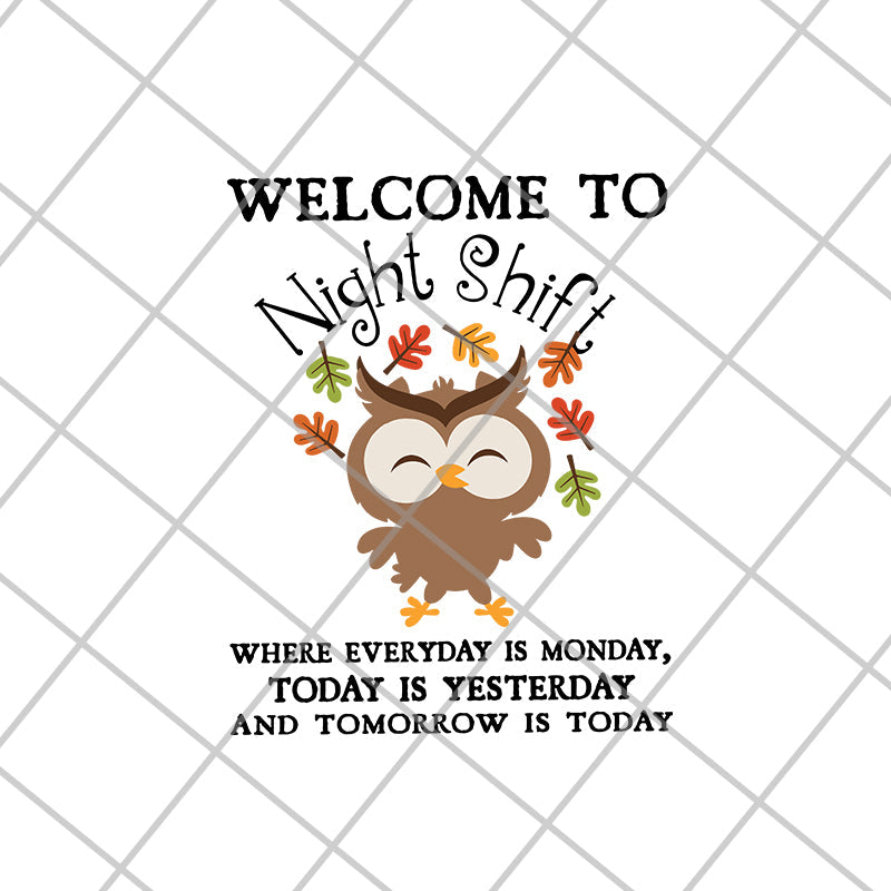 Owl Welcome to night svg, png, dxf, eps digital file FN11062126