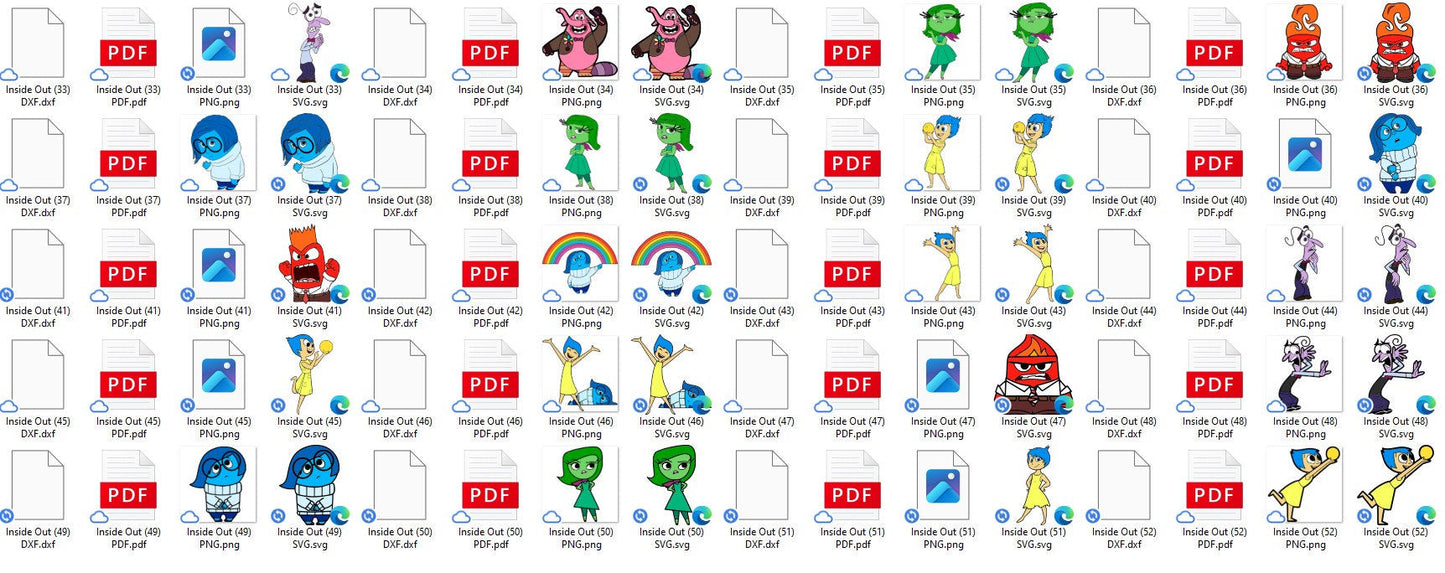 Inside Out 2 characters design png bundle, disney cartoon png, digital download