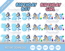 Bluey Birthday SVG, Bluey Birthday Clipart Set, Bluey Alphabet SVG Cut Files for Cricut / Silhouette, PNG Vector Files